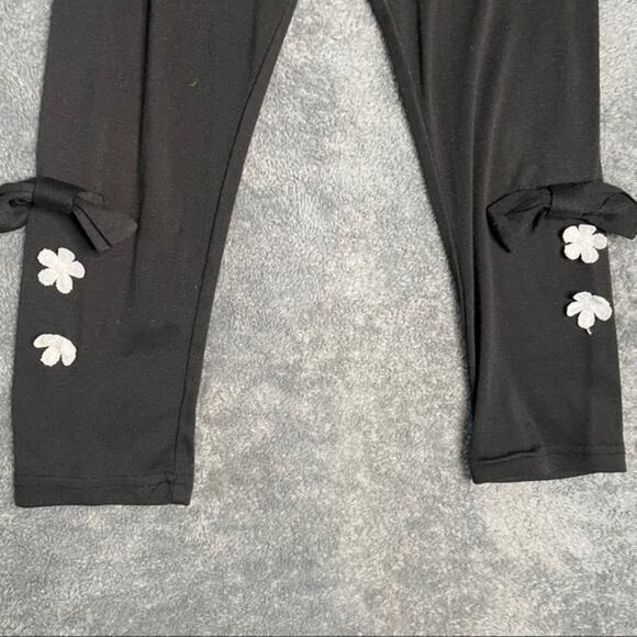 Red & Black Floral Appliqué Long Sleeve Top and pants size 5 Matching Outfit - Picture 4 of 10